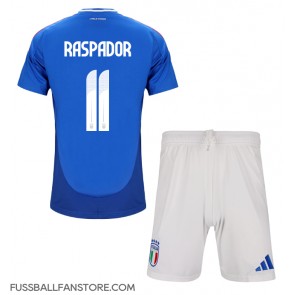 Italien Giacomo Raspadori #11 Replik Heimtrikot Kinder EM 2024 Kurzarm (+ Kurze Hosen)